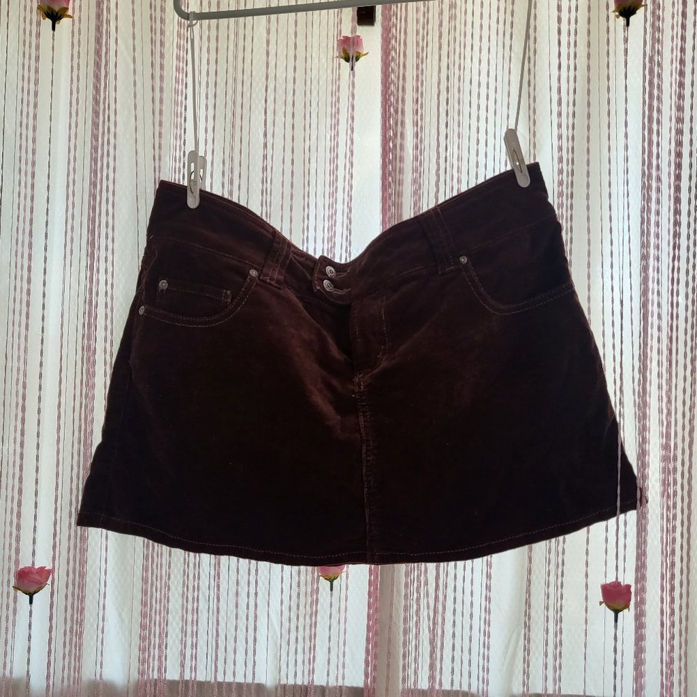 Brown Corduroy Mini Skirt